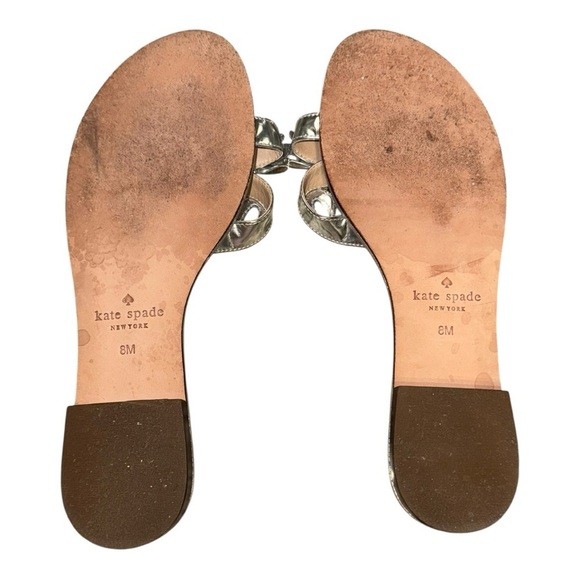 Kate Spade Silver Jeweled Crab Embellished Slide Sandals Size 8 - Picture 6 of 9